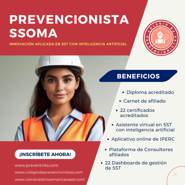 Prevencionista de Riesgos Laborales SSOMA ISO 45001 e ISO 14001