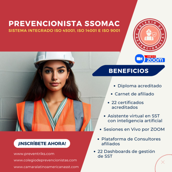 Prevencionista SSOMAC ISO 9001, ISO 45001 e ISO 14001